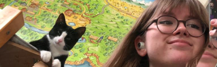 Jelke met haar kat Norris